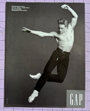1993 Print Ad NY City Ballet dancer Nikolaj Hübbe GAP jeans Annie Leibovitz